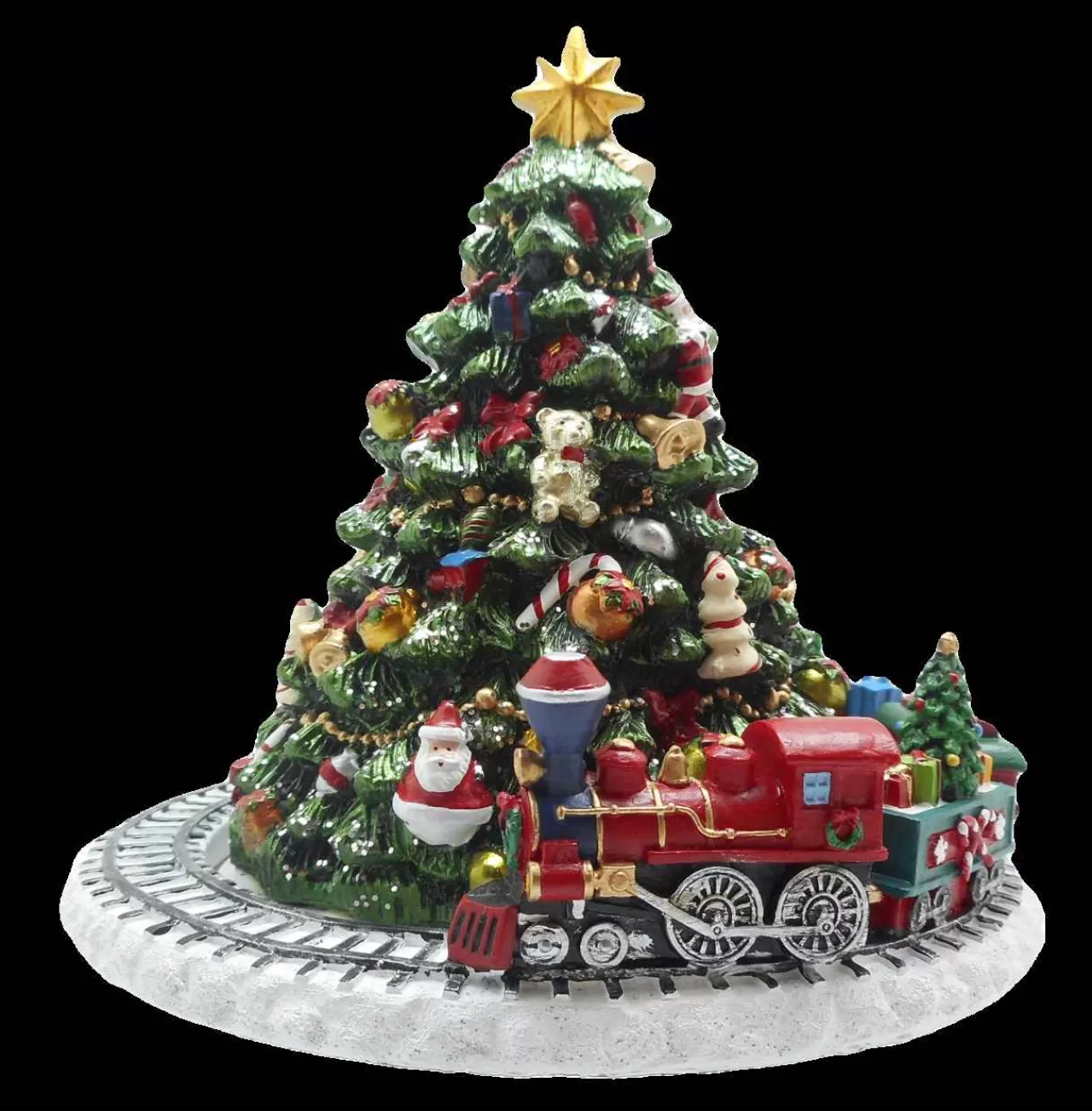 Christmas The Original Carillon Albero Con Trenino Rosso